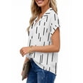 thumbnail image 3 of UVN Blouses for Women Summer Short Sleeve Work Shirts Dressy Casual V Neck Print Tops, 3 of 8