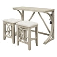 thumbnail image 5 of Llinc Store Farmhouse 3-Piece Counter Height Dining Table Set with USB Port and Upholstered Stools Cream, 5 of 10
