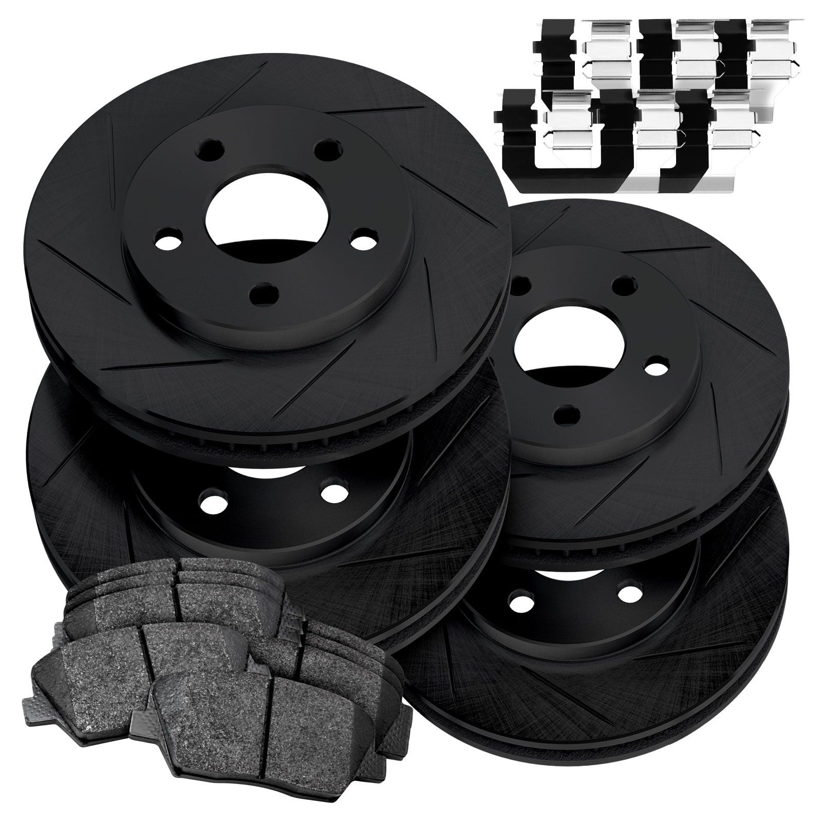 PowerSport Front Rear Brakes and Rotors Kit |Front Rear Brake Pads