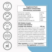 SuperSmart SOD-Gliadins Complex 500mg per Day (High Potency) - Superoxide Dismutase Supplement - Melon Extract Concentrate & Antioxidant | Non-GMO - 60 Vegetarian Capsules