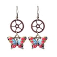 thumbnail image 4 of Pendientes colgantes de gota de moda Steampunk de engranajes de mariposa de cristal vintage Salvador Steampunk engranajes pendientes, 4 of 8