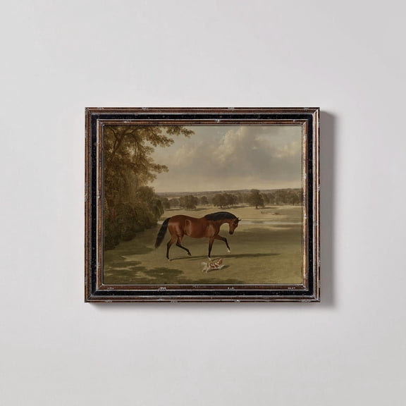 Vintage Horse Wall Art, Cottage Core Decor Landscape Print, Equestrian Lover , Wall Art Poster Decor, Unframed Poster Size 8x12