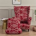 thumbnail image 3 of CJC Stretch Wing Chair Cover Floral Wingback Sofa Covers Elastic Armchair Slipcovers, 3 of 12