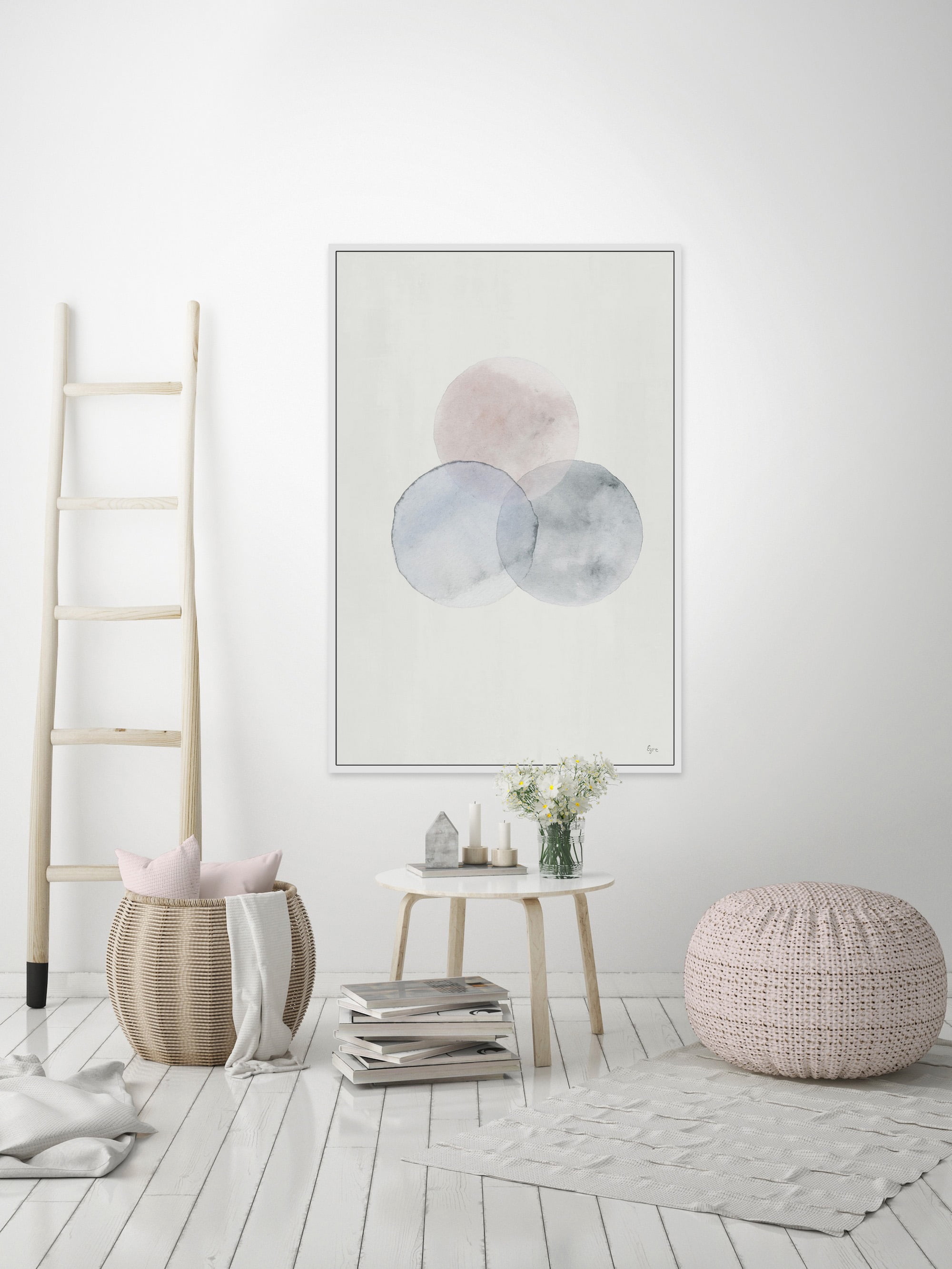Triple Blotch Floater Framed Painting Print on Canvas