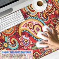 thumbnail image 2 of Long Mouse Pads for Desk,Red Pioneer Flower and Paisley Pattern Desk Mats on Top Of Desks, Desk Mouse Pad Extra Large with 3mm Non-Slip Base and Stitched Edge for Gaming,Office,Work,Home 47.3"x23.6", 2 of 6