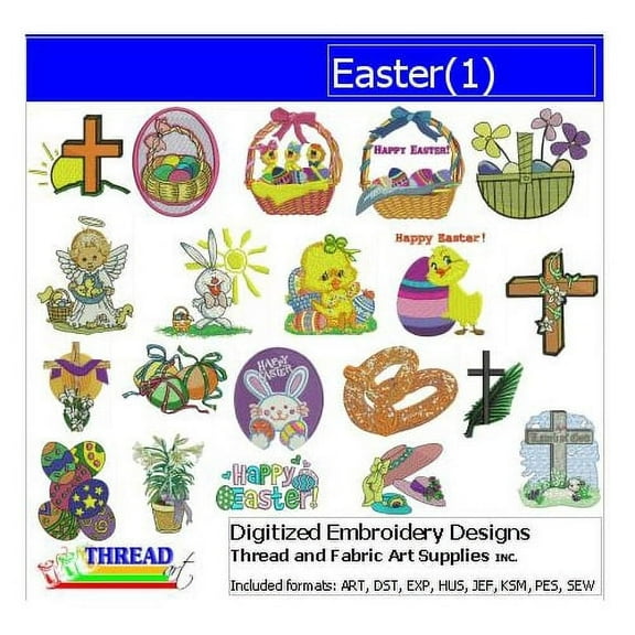 Easter(1) Embroidery Designs - All Popular Formats Included - Loaded on USB Stick