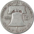 thumbnail image 2 of 1951 S Franklin Half Dollar F Fine 90% Silver 50c US Coin Collectible, 2 of 2