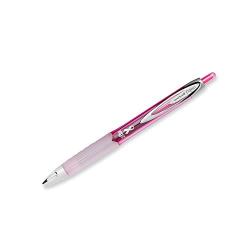 0.7mm Pink Ribbon Edit Medium Point Black uni-ball 207 Retractable Gel Pens 
