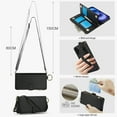 thumbnail image 2 of for iPhone 16 Plus Wallet Case, Multi-Functional Purse Case with Card Holders Zipper Pocket, RFID Blocking Full Body Case, Shoulder Strap Wristband Crossbody Cover for iPhone 16 Plus, Black, 2 of 7