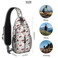 thumbnail image 5 of Sling Backpack,White Christmas Truck and Tree Pattern Crossbody Bag with Water Bottle Holder,Waterproof Sling Bag for Men/Women with Chest Phone Holder for Hiking,Travel, 5 of 6
