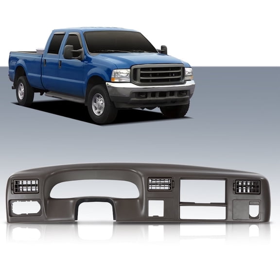 PIT66 Instrument Cluster Dash Trim Bezel 4x4 w/Hole Grey Fit for Ford F250 F350 Super Duty 1999-2004