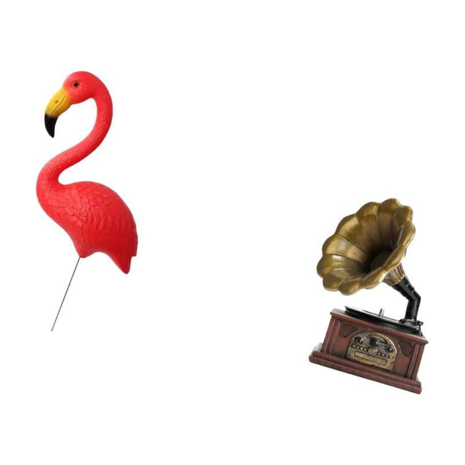 simhoa Vintage Flamingo Garden Figurine Collectible Statue Ornament for Housewarming Birthday Gift Resin Sculpture Retro Fairy Yard Art Spring Holiday