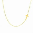 thumbnail image 4 of Women's 14K Yellow Gold Sideways Cross Choker Necklace – Tiny Short Chain Religious Jewelry for Women, 4 of 7