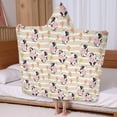 thumbnail image 5 of Beige Cow Flower Pattern Hooded Bath Towel，60"x35" for Ages 3 To 12 Kids, Quick Dry Lightweight Soft Microfiber Hood Beach Towel Cover Up for Kids, 5 of 7
