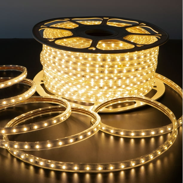 HSC Warm White Rope Lights, Outdoor Waterproof 150ft Soft Flexible