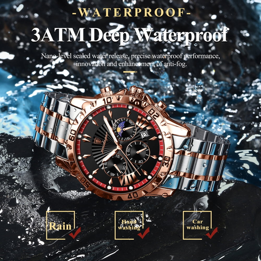Poedagar Watch for Man Luxury Chronograph Men Watch Stainless Steel Quartz Male Watches