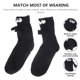 thumbnail image 3 of WEUVEB 1Par Calcetines Negros Con Detalles Gráficos De Manos Para Uso Casual Y Deportivo, 3 of 8