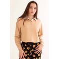 thumbnail image 2 of Ragstock Sand Cropped Polo Sweatshirt, 2 of 4