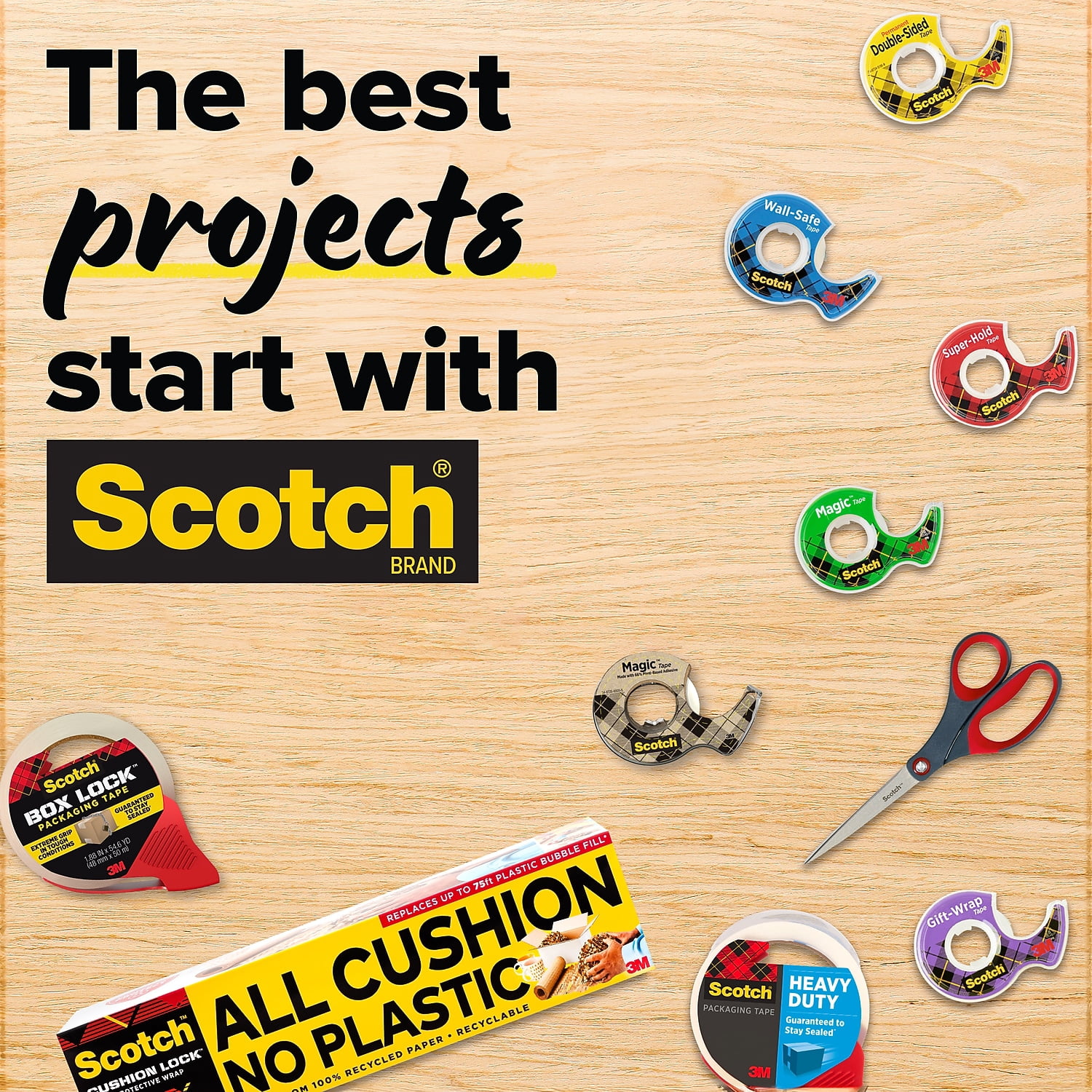 Scotch Heavy Duty Shipping Packaging Tape, 1.88" x 38.2 Yards, 3" Core, Clear, Great for Packing, Shipping & Moving, 3 Rolls (3850S-3)