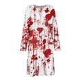 Womens Halloween Dresses Button Down Dresses Long Sleeve Crew Neck