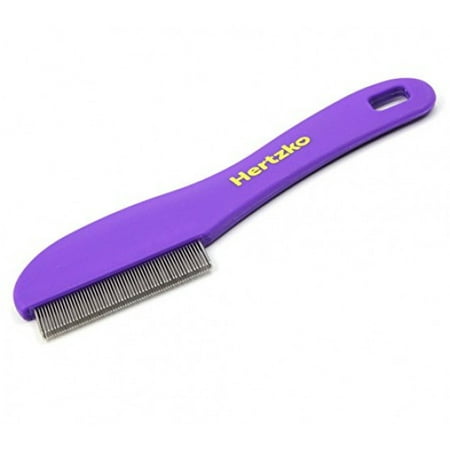 Flea Comb with Double Row of Teeth By Hertzko – Double Row of Closely Spaced Metal Pins Removes Fleas, Flea Eggs, and Debris from Your Pet’s Coat - Suitable For Dogs And (Best Way To Remove Fleas From Dog)