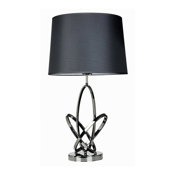 Elegant Designs Mod Art Polished Chrome Table Lamp with Black Shade