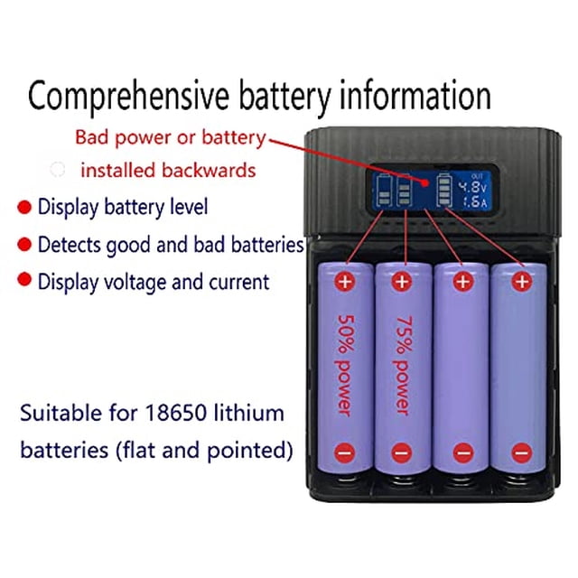 Estuche cargador de batería LIJIANI Banco de energía portátil con pantalla LCD 2 salidas USB