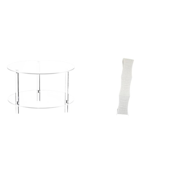 Siruishop Acrylic Nightstand Table with Paper Lamp Shade Compact Bedside Furniture for Cozy Living Room Easy Assembly Standing Light Cover