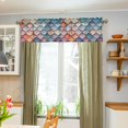 thumbnail image 3 of Yayeee Kitchen Valance Rod Pocket 54" x 18" Living Room Window Curtain, Blue Art Pattern, 3 of 6