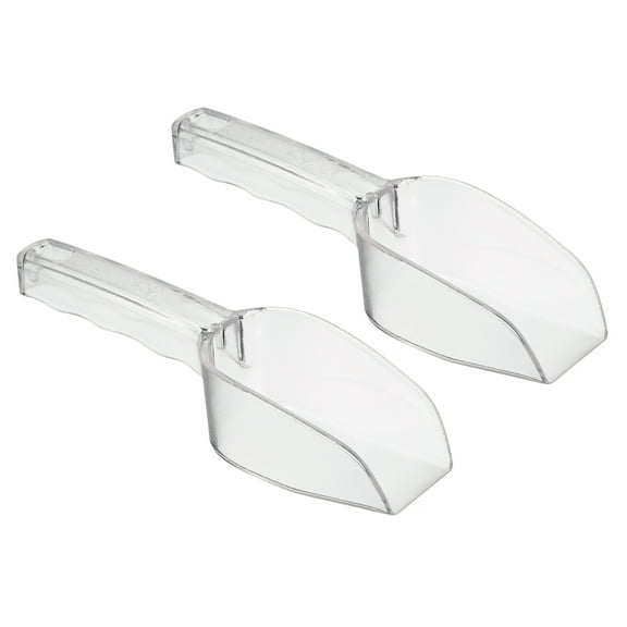 Uxcell PC 8.27x1.97" Flour Cereal Sugar Handle Shovel Scoop, Clear 2 Pack