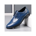 thumbnail image 4 of Lacyhop Men Oxfords Wingtips Brogues Formal Dress Shoes Office Glossy Leather Shoe Comfort Business Blue 6.5, 4 of 5