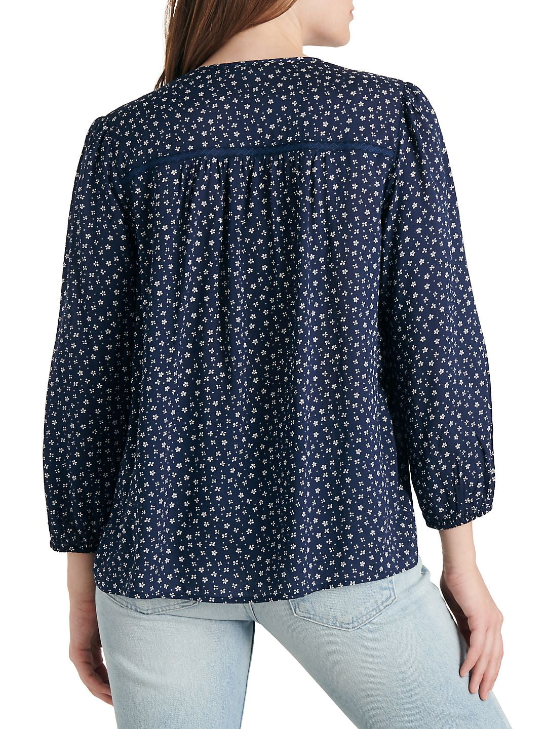 lucky brand women's embroidered top
