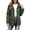 Army Green, variant on Women's Hooded Mid Length Jackets Utility Long Sleeve Windproof Outerwear with Pockets for Fall Winter Daily Wear Black XXL