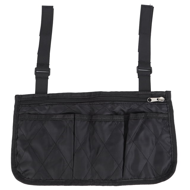 Bolsa Lateral Para Silla De Ruedas Método De Almacenamiento 2 Usos Negra Liviana Con Compartimento Grande ANGGREK