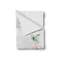 thumbnail image 2 of Anemone Flower Soft Flannel Fleece Throw Blanket, Delicate Peony Rose Brunia Eucalyptus Leaves Round Wreath, Cozy Plush for Indoor and Outdoor Use, 60" x 80", Almond Green Pale Pink, by Ambesonne, 2 of 6