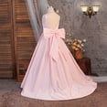 thumbnail image 5 of HAYIMI Child Girls Satin Wedding Dress Pageant Gown With Back Bow And Sash O-Neck Sleeveless Soft Dresses, 5 of 8