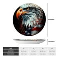 thumbnail image 2 of Daiia USA Bald Eagle Printed Pattern Ceramic Plate Dinner Plates Bone China Decorative Plates with Display Stand Art Ceramic Ornaments for Wall Hanging Decoration-7in, 2 of 6
