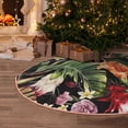 thumbnail image 6 of Daiia Watercolor Tropical Flowers Drawing Merry Christmas Tree Skirt , Xmas Large Lace-up Tree Skirt, Santa Snowflakes Rustic Home Decorations New Year Party Farmhouse Decor-48", 6 of 7