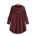 thumbnail image 3 of LilyLLL Plus Size S-5XL Womens Winter Warm Fleece Hoodie Coat Buttons Sweater Jacket Outwear, 3 of 3