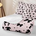 thumbnail image 4 of Erosebridal Black Bowtie Kids Quilt Full,Cute Polka Dots Kawaii Stars Full Bedspread Sets For Girls,3 Pieces, 4 of 7