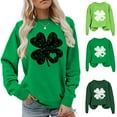 thumbnail image 2 of ZPAQI Women's Funny Long Sleeve Sweatshirt Shamrock Crewneck Pullover Hoodies Tops For St. Patrick's Day, 2 of 18
