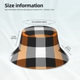 thumbnail image 6 of Gaeub Orange Plaid Printed Double Sided Reflective Bucket Hat Foldable Sun Hat for Camping Hiking Fishing, 6 of 9