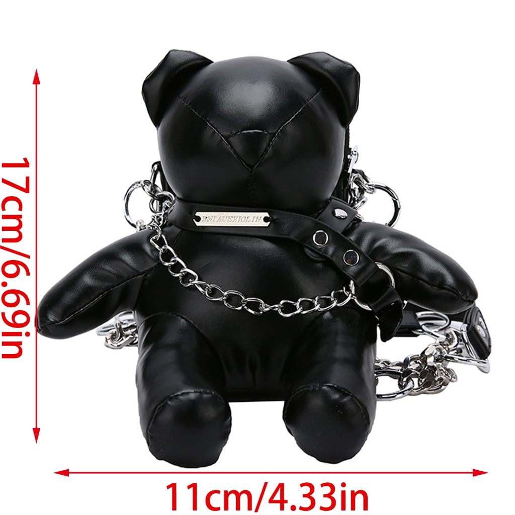 ZPAQI PU Leather Phone Sleeve with Chain Cute Bear Shape Purse Small Crossbody Bag