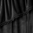 thumbnail image 5 of PAVILIA Fleece Throw Blanket for Couch with Pom Pom Fringe, Black, Soft Cozy Fuzzy Flannel Blanket for Sofa Bed, Large Lightweight Plush All Season Throw, 60x80 Inches, 5 of 9