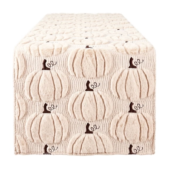 Halloween Table Runner - 1Pc Quilted Pumpkin Embroidery Tablecloth Party Dining Home Decor A