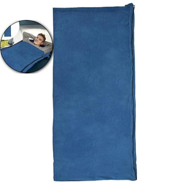 Dvruxg Sac de Couchage Léger pour Temps Chaud pour le Camping - Format Adulte, Polyester Ripstop Doux, Homologué 50 °F/10 °C, Comprend un Sac de Rangement (Bleu)
