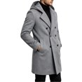 thumbnail image 7 of Trikvn Men Peacoat Wool Winter Trendy Tweed Long Hooded Double Breasted Overcoat Warm Vintage Outerwear with Pockets Thermal, 7 of 7