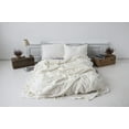thumbnail image 3 of Pavish Export Ivory Bedding Duvet Cover Set 3 Pieces 100% Washed Cotton Duvet Cover Linen Like Textured Breathable Durable Soft Comfy Twin Full, 3 of 4