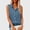 Blue plus size sleeveless blouse a1, variant on Women Plus Size Blouse Sleeveless Collared Button Down Shirt Casual Basic Tops Solid Color Travel Vacation Fashion Clothes, Gray 3XL
