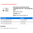 thumbnail image 2 of Steering Gear Input Shaft Seal Kit - Compatible with 1994 - 2001 Dodge Ram 3500 1995 1996 1997 1998 1999 2000, 2 of 2